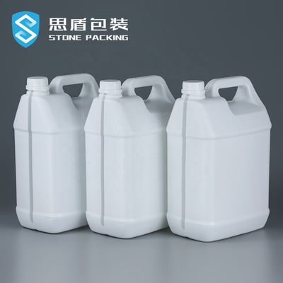 टिकाऊ पर्यावरण 299 मिमी स्क्वायर प्लास्टिक ड्रम 5L एचडीपीई बोतल 220G