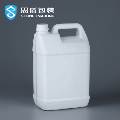 टिकाऊ पर्यावरण 299 मिमी स्क्वायर प्लास्टिक ड्रम 5L एचडीपीई बोतल 220G