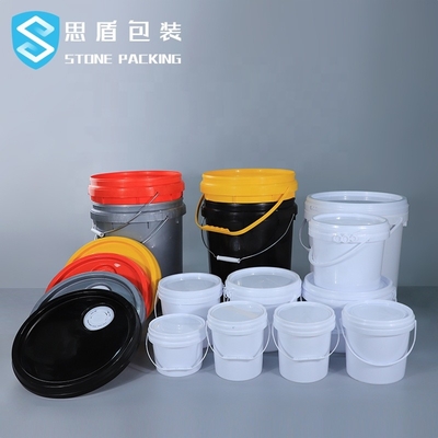 1.1 मिमी मोटाई 5 गैलन प्लास्टिक पेंट बाल्टी हैंडल के साथ 10L 18L 20L