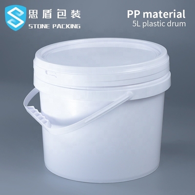 दीया 222mm पीपी व्हाइट 5l रासायनिक दौर प्लास्टिक कंटेनर 360g
